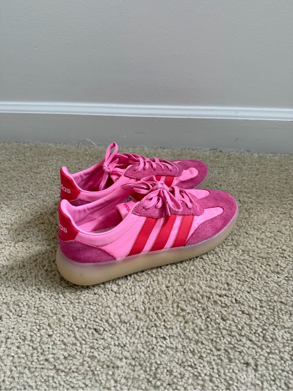 adidas Pink Suede & Mesh Low-Top Sneakers